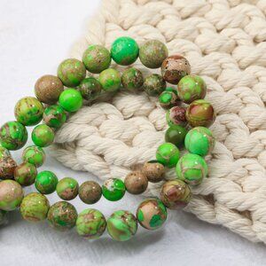 8mm Green Imperial Jasper Round Beads DIY Jewelry Making